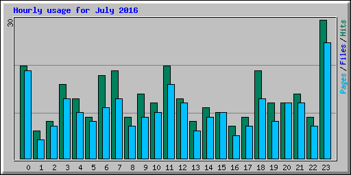 Hourly usage for July 2016
