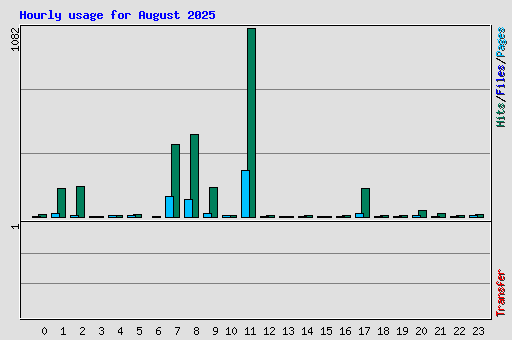 Hourly usage for August 2025